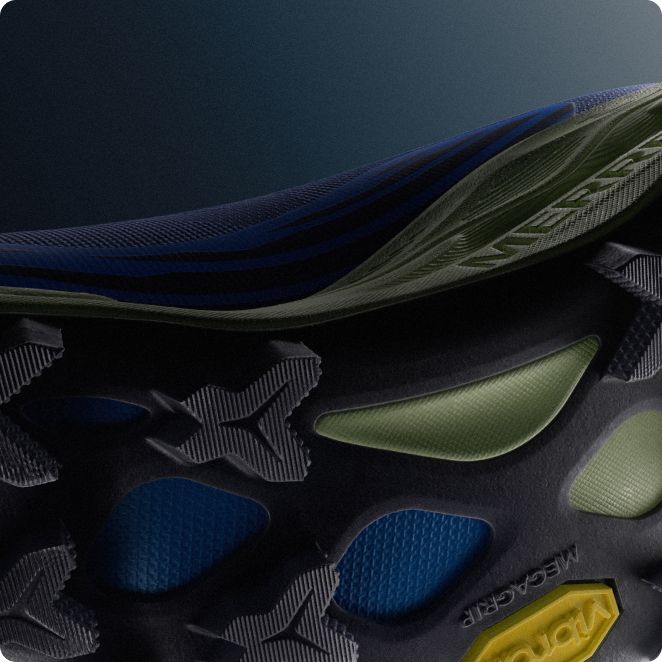 Closeup of Merrell Agility Peak 6 shoes